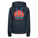 Premium Women's Brooklyn, New York Hoodie - Retro 80s - navy