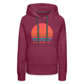 Premium Women's - Retro 80s California Hoodie - burgundy
