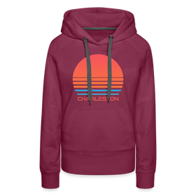 Premium Women's Charleston, South Carolina Hoodie - Retro 80s - burgundy