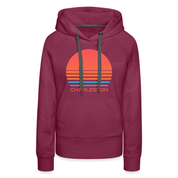 Premium Women's Charleston, South Carolina Hoodie - Retro 80s - burgundy