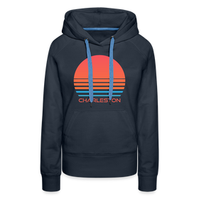 Premium Women's Charleston, South Carolina Hoodie - Retro 80s - navy
