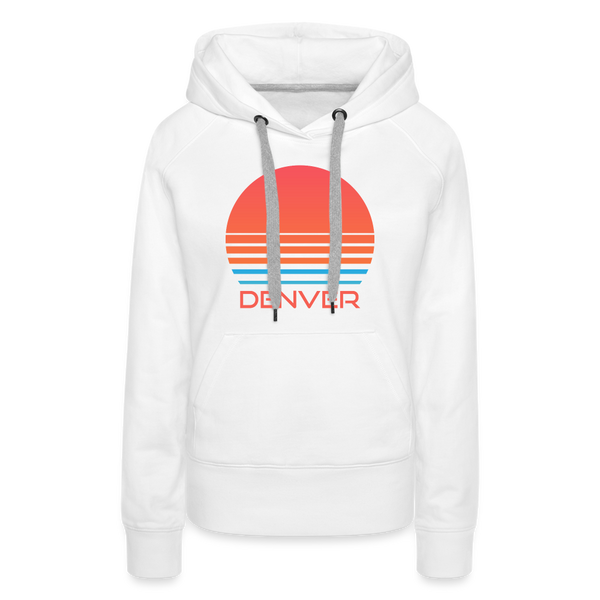 Premium Women's Denver, Colorado Hoodie - Retro 80s - white