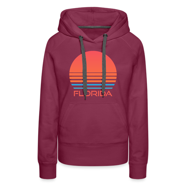 Premium Women's - Retro 80s Florida Hoodie - burgundy