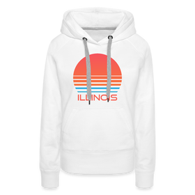 Premium Women's - Retro 80s Illinois Hoodie - white