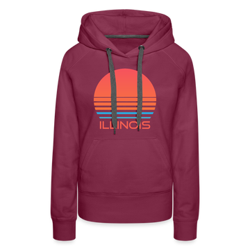 Premium Women's - Retro 80s Illinois Hoodie - burgundy