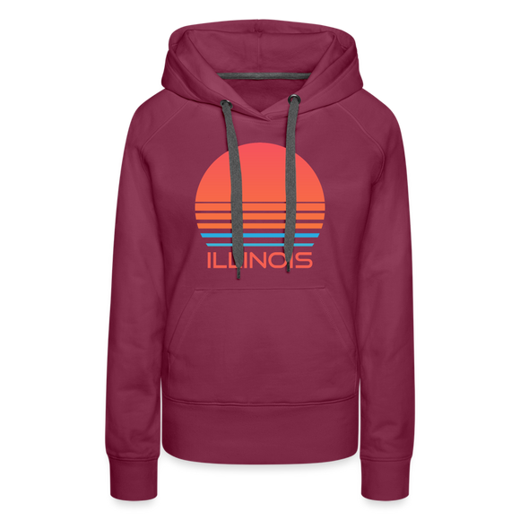 Premium Women's - Retro 80s Illinois Hoodie - burgundy