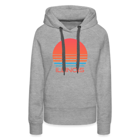 Premium Women's - Retro 80s Illinois Hoodie - heather grey