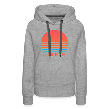 Premium Women's - Retro 80s Illinois Hoodie - heather grey