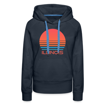 Premium Women's - Retro 80s Illinois Hoodie - navy