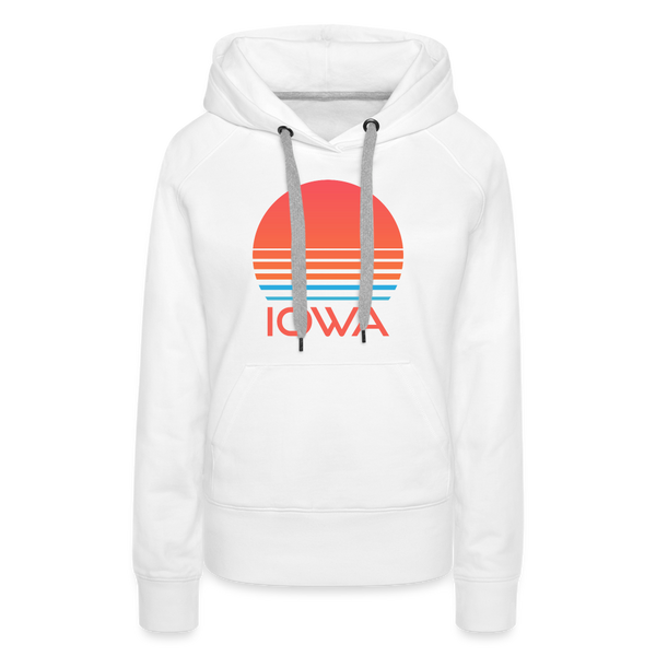 Premium Women's - Retro 80s Iowa Hoodie - white