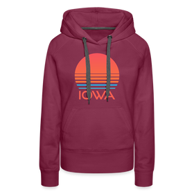 Premium Women's - Retro 80s Iowa Hoodie - burgundy