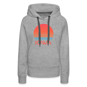 Premium Women's - Retro 80s Iowa Hoodie - heather grey