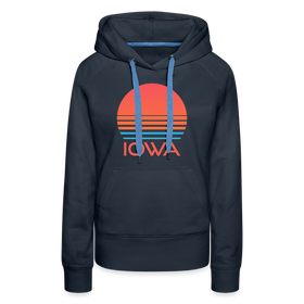 Premium Women's - Retro 80s Iowa Hoodie - navy
