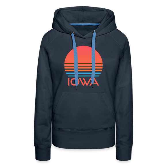 Premium Women's - Retro 80s Iowa Hoodie - navy