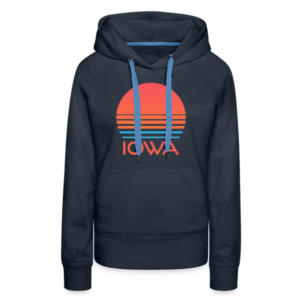 Premium Women's - Retro 80s Iowa Hoodie - navy