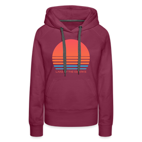 Premium Women's Lake of the Ozarks, Missouri Hoodie - Retro 80s - burgundy