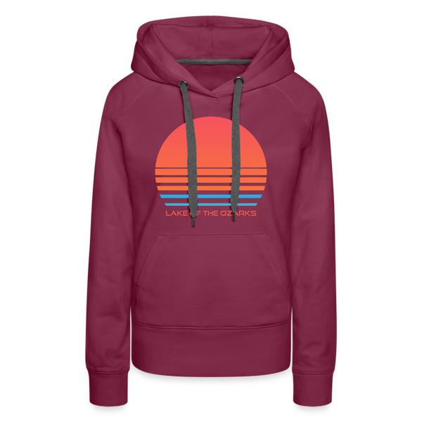 Premium Women's Lake of the Ozarks, Missouri Hoodie - Retro 80s - burgundy