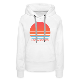 Premium Women's Los Angeles, California Hoodie - Retro 80s - white
