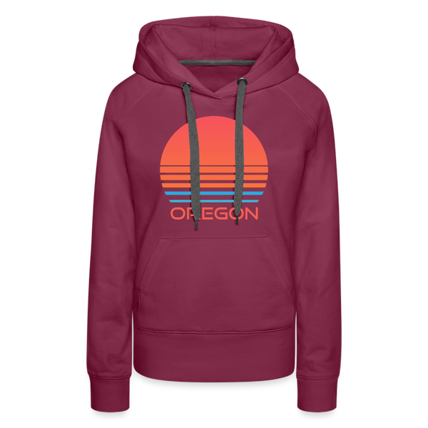 Premium Women's - Retro 80s Oregon Hoodie - burgundy