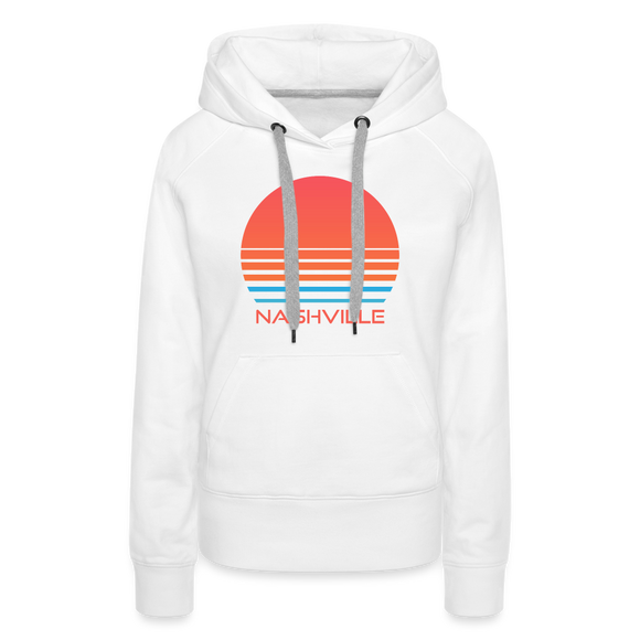 Premium Women's Nashville, Tennessee Hoodie - Retro 80s - white