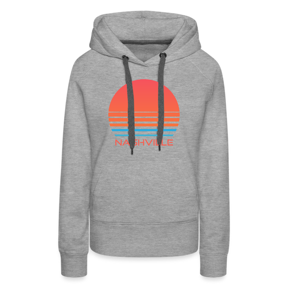Premium Women's Nashville, Tennessee Hoodie - Retro 80s - heather grey