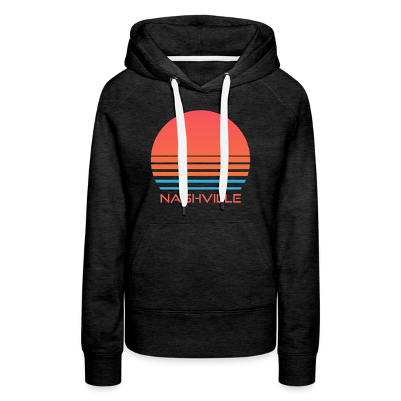 Premium Women's Nashville, Tennessee Hoodie - Retro 80s - charcoal grey