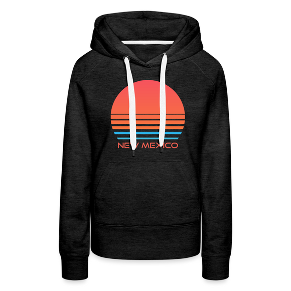 Premium Women's - Retro 80s New Mexico Hoodie - charcoal grey