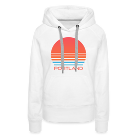 Premium Women's Portland, Oregon Hoodie - Retro 80s - white