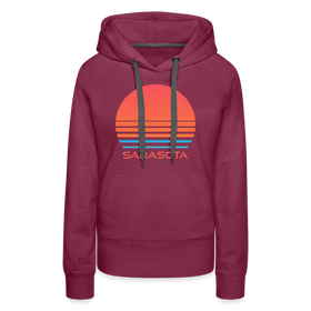 Premium Women's Sarasota, Florida Hoodie - Retro 80s - burgundy