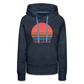 Premium Women's Telluride, Colorado Hoodie - Retro 80s - navy
