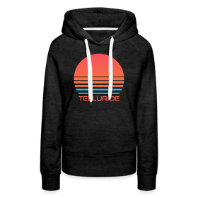Premium Women's Telluride, Colorado Hoodie - Retro 80s - charcoal grey