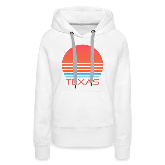 Premium Women's - Retro 80s Texas Hoodie - white
