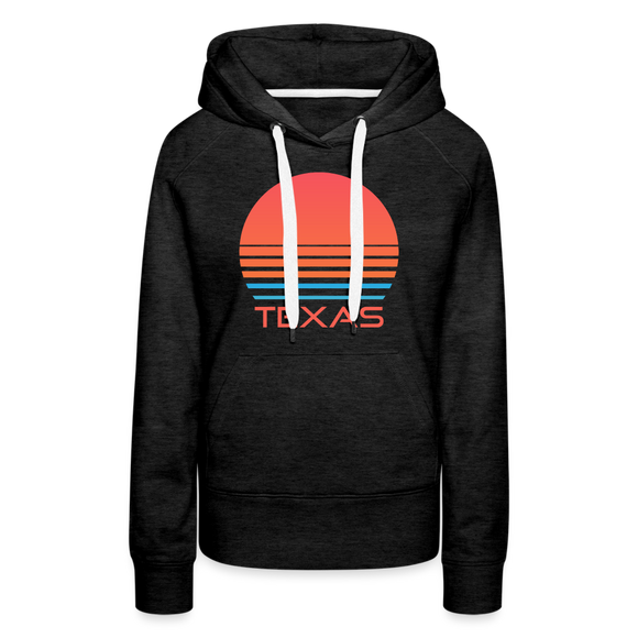 Premium Women's - Retro 80s Texas Hoodie - charcoal grey