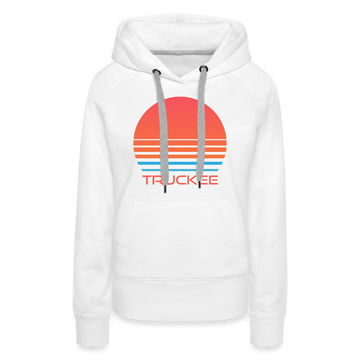 Premium Women's Truckee, California Hoodie - Retro 80s - white