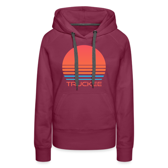 Premium Women's Truckee, California Hoodie - Retro 80s - burgundy