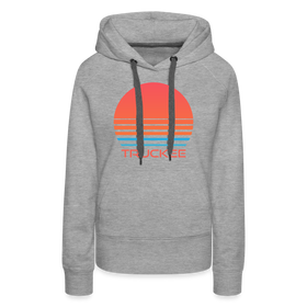 Premium Women's Truckee, California Hoodie - Retro 80s - heather grey
