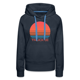 Premium Women's Truckee, California Hoodie - Retro 80s - navy