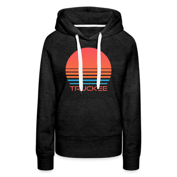 Premium Women's Truckee, California Hoodie - Retro 80s - charcoal grey