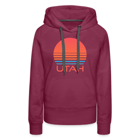 Premium Women's - Retro 80s Utah Hoodie - burgundy