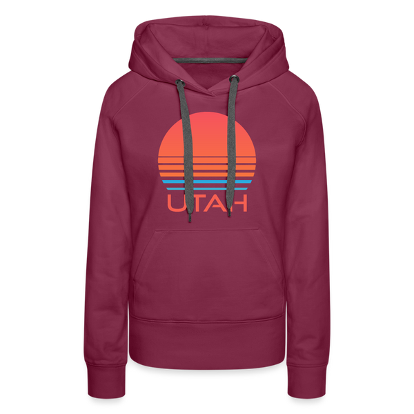 Premium Women's - Retro 80s Utah Hoodie - burgundy