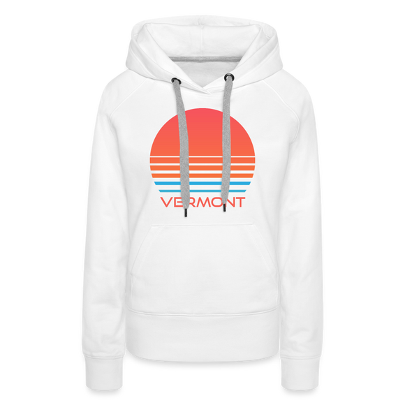 Premium Women's - Retro 80s Vermont Hoodie - white