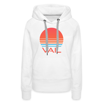 Premium Women's Vail, Colorado Hoodie - Retro 80s - white