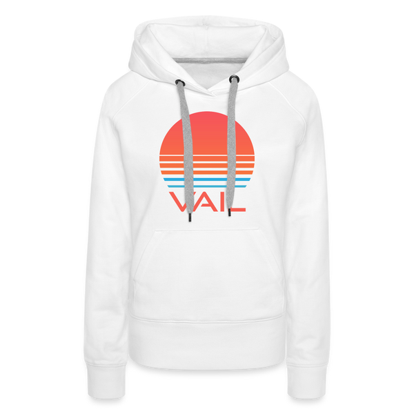 Premium Women's Vail, Colorado Hoodie - Retro 80s - white