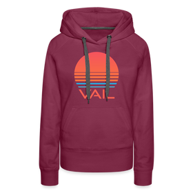 Premium Women's Vail, Colorado Hoodie - Retro 80s - burgundy