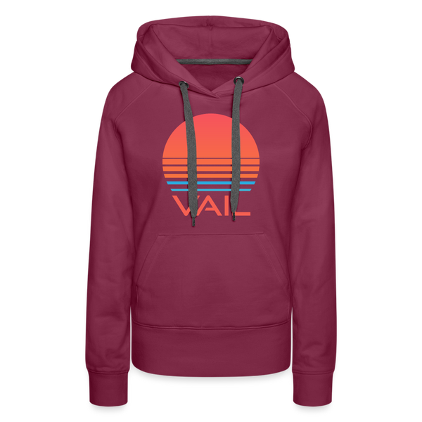 Premium Women's Vail, Colorado Hoodie - Retro 80s - burgundy