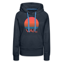 Premium Women's Vail, Colorado Hoodie - Retro 80s - navy