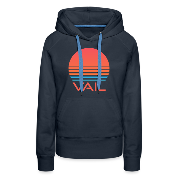 Premium Women's Vail, Colorado Hoodie - Retro 80s - navy