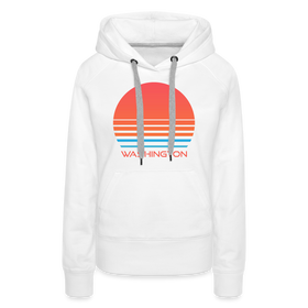 Premium Women's - Retro 80s Washington Hoodie - white