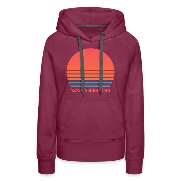 Premium Women's - Retro 80s Washington Hoodie - burgundy
