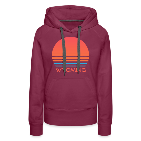 Premium Women's - Retro 80s Wyoming Hoodie - burgundy